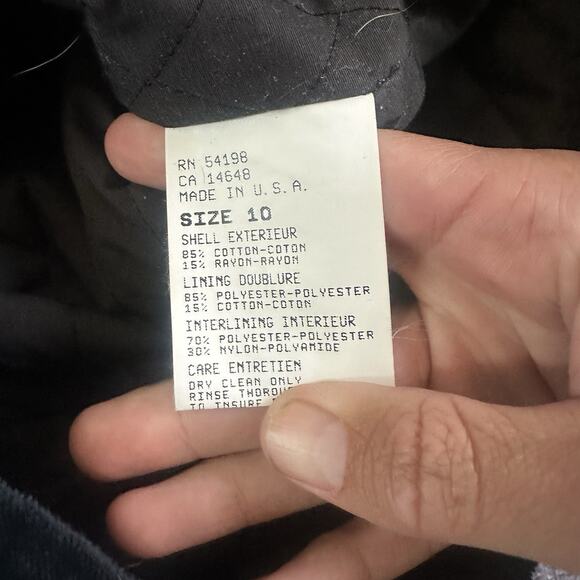 Women's Vintage 80's Bogner USA Navy Blue Velour Raccoon Fur Winter Jacket Sz 10 - Picture 5 of 6